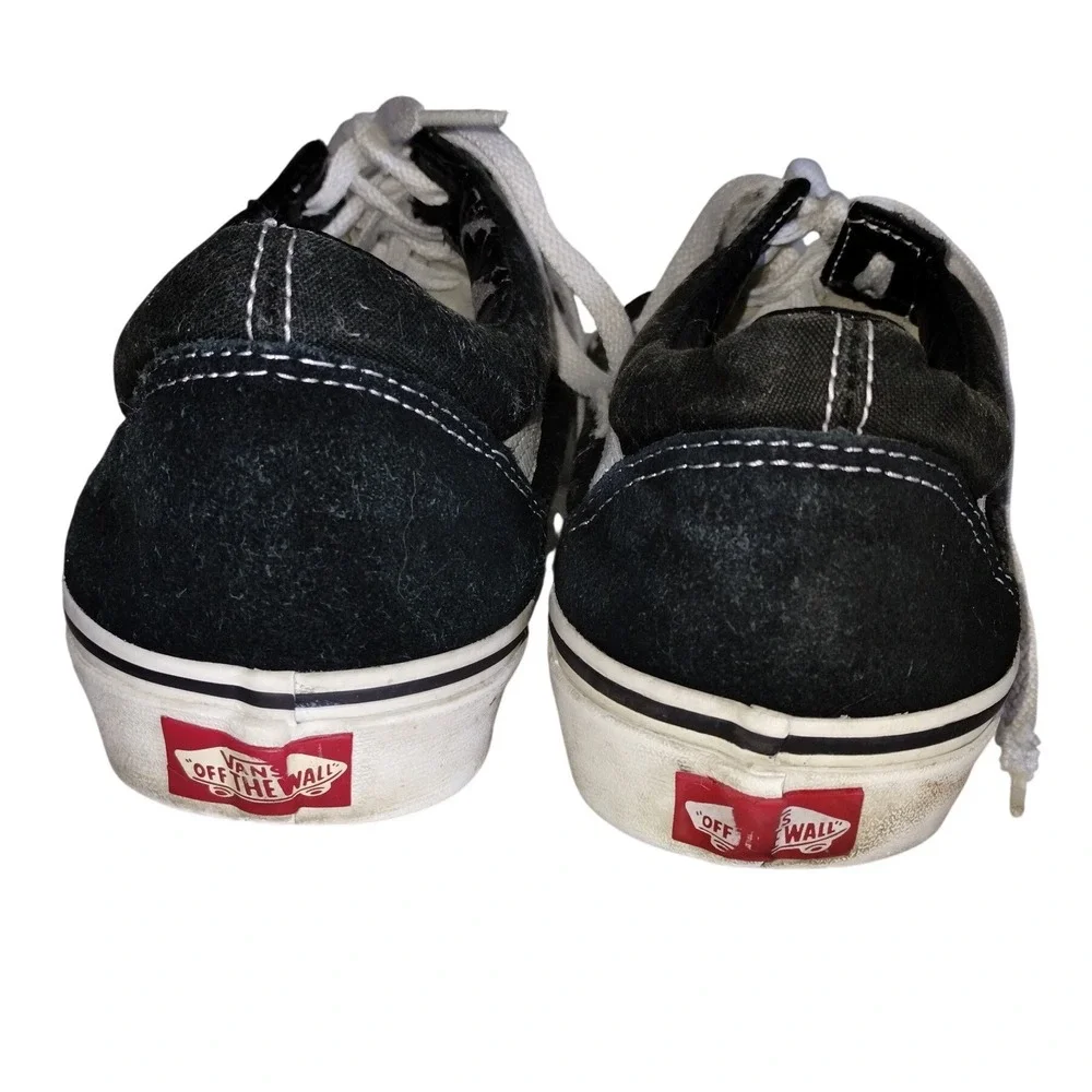 Vans Old Skool Black White Suede Canvas Low Top Skate Shoes Mens 9 Womens‎ 10.5